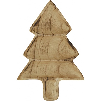Madam Stoltz Dřevěný tácek Christmas Tree 41 cm přírodní barva dřevo
