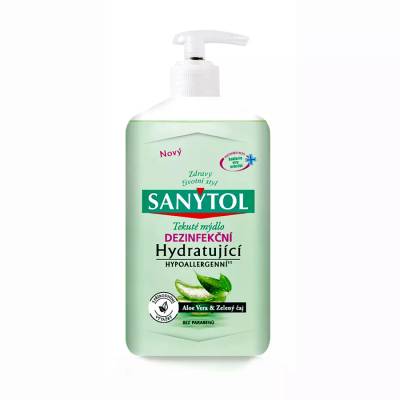 Sanytol dezinfekční hydratující mýdlo Zelený čaj & Aloe Vera 250 ml