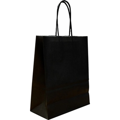 Papierová taška s krúteným uchom 180x80x220 mm, čierna