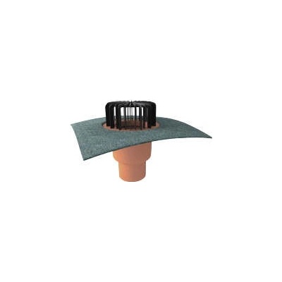 Svislá střešní vpusť TOPWET s integrovaným bitumenovým límcem o průměru 125 mm