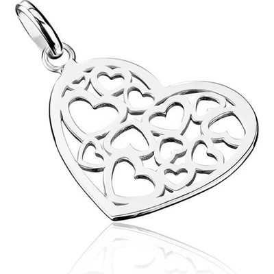 Šperky eshop Přívěsek ze stříbra 925 vyřezávané srdce X10.20