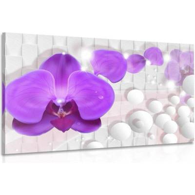 Obraz orchidej na abstraktním pozadí - 40x30