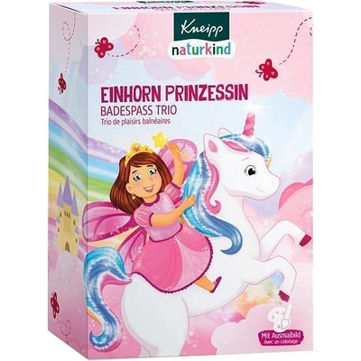 Kneipp Kids Unicorn Princess 40 ml sada pěna do koupele Sea Princess 40 ml + sůl do koupele Unicorn Dust 60 g + bomba do koupele Unicorn Paradise 85 g pro děti