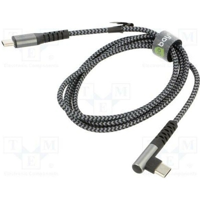 Goobay 64659 USB 2.0, USB C vidlice, USB C úhlová zástrčka, 1m