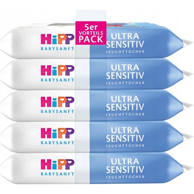 HiPP BabySANFT Vlhčené obrúsky ultra sensitive, čistiace 5 x 48 ks