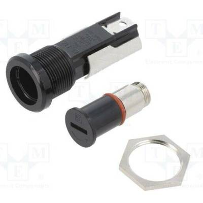 SCHURTER 0031.2201 Zásuvka; 16A; 250VAC; FIZ; na panel; černá; UL94V-0; termoplast