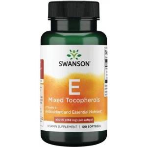Swanson Vitamin E Mixed Tocopherols, 400 IU, 100 меки капсули, Swanson