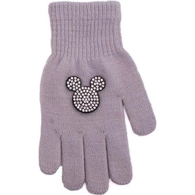 BE SNAZZY Zimné pletené rukavice prstové rukavice Mickey Šedá