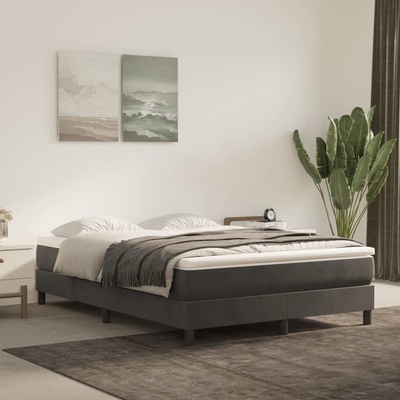 Petrashop 3144334 boxspring postel s matrací tmavě šedá samet