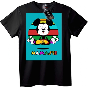 NOONEBRAND Тениска Mickey Namaste Йога - 3XL, Black