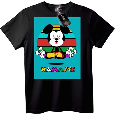 NOONEBRAND Тениска Mickey Namaste Йога - 3XL, Black