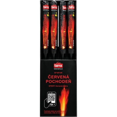 Tarra pyrotechnik Bengálský oheň ČERVENÁ POCHODEŇ- 4 ks
