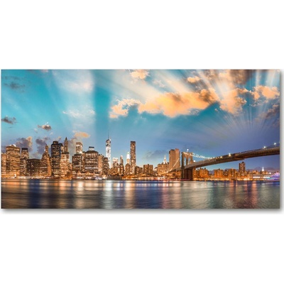 Foto obraz fotografie na skle Brooklynský most 100x50 cm