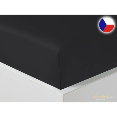Veba Prostěradlo s gumou Geon bavlna satén černé 180x200