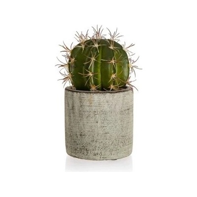 HOME DECOR Kaktus v betónovom kvetináči 9,5 x 16 cm, zelený