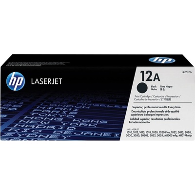 HP 12A оригинална LaserJet оригинална тонер касета Q2612A черна със стандартен капацитет 2 000 страници (Q2612A)