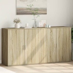 vidaXL Сайдборди, 2 бр, дъб сонома, 79x38x80 см, инженерно дърво (3276604)