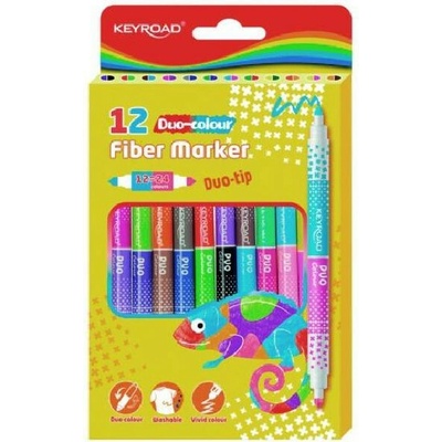 Školské fixky KEYROAD DUO, 12 ks/24 farieb