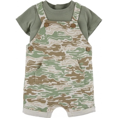 Carter's Set 2dílný triko kr. rukáv kraťasy na kšandy Green Camo chlapec – Hledejceny.cz