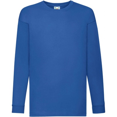 Fruit of the Loom tričko Valueweight dlouhý rukáv královská modrá
