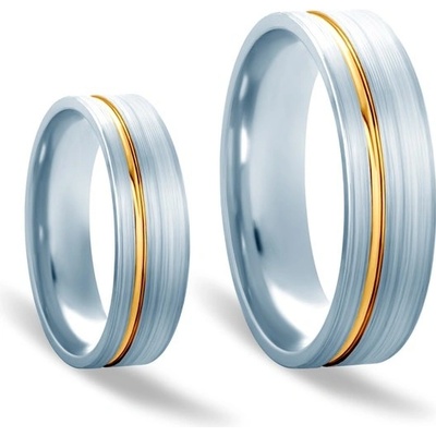 Savicki Snubní prsteny dvoubarevné zlato ploché SAVOBR139