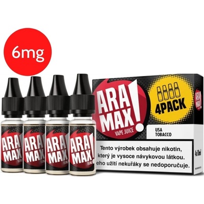 Aramax Max 4Pack USA Tobacco 4 x 10 ml 6 mg