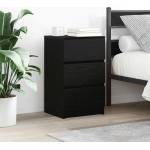vidaXL Нощни шкафчета с 3 чекмеджета, 2 бр, черни, 39x35x65 см (861340)