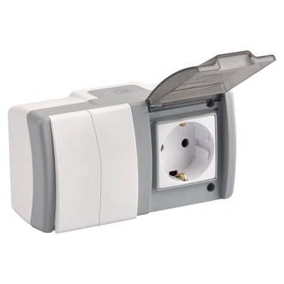 MONO КЛЮЧ СХ5 И КОНТАКТ ОТКРИТ МОНТАЖ ip54 mono octans БЯЛ СИВ (mn-154-020001-181)