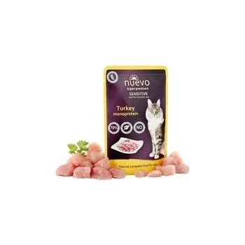 nuevo Cat Turkey Sensitive - Пауч с пуешко месо, за котки с хранителни и кожни алергии - 85 гр