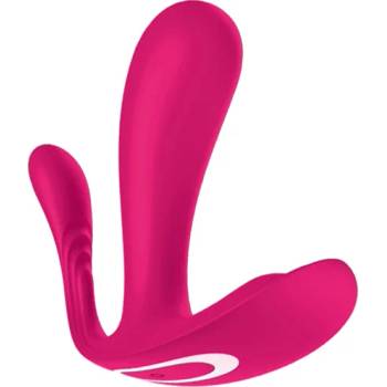 Satisfyer Троен вибратор и стимултор за g-точка "satisfyer top secret plus pink" с Мобилно приложение