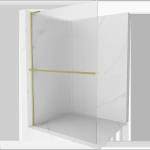 Mexen Kioto+ L душ панел с рафт Walk-in 110 x 200 см, ивици, злато мат - 800-110-123-55-09 (800-110-123-55-09)