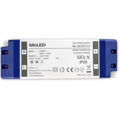 McLED LED transformátor 12V/72W ML-732.073.11.0