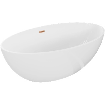 Mexen Nike свободностояща вана 175 x 100 см, бяла, преливна четкана мед - 54071751000-65 (54071751000-65)