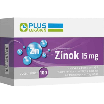 Plus Lekáreň Zinok 15 mg 100 tabliet