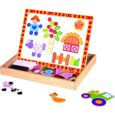 Tooky Toy obojstranné magnetické puzzle Farma skladačka