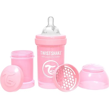 Twistshake Бебешко шише против колики Twistshake Anti-Colic Pastel - Розово, 260 ml (78255)