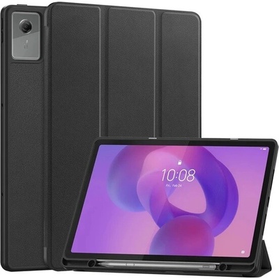 GIGAPACK puzdro so stojanom pre Lenovo Idea Tab Plus, s efektom kože, aktívny FLIP, držiak na stylus, Čierne GP-180679