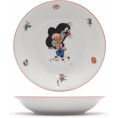 Thun Porcelánový talíř hluboký krteček s rýčem 200 mm