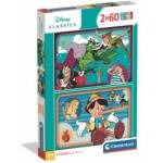 Clementoni -CLE puzzle 2x60 SuperKolor Disney Classic 24823
