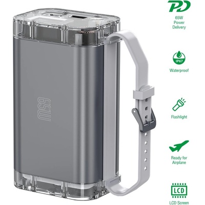 4smarts Външна батерия с 1xUSB-A, 2xUSB-C и технология за бързо зареждане - 4smarts Power Bank Lucid Air 26800 mAh 65W (черен) (540442)