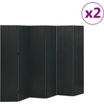vidaXL 6-панелни паравани за стая, 2 бр, черни, 240x180 см, стомана (3095199)