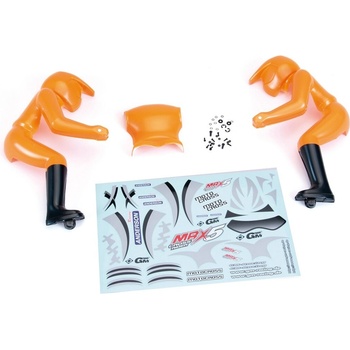 GM RACING Figurka jezdce včetně nálepek oranžová