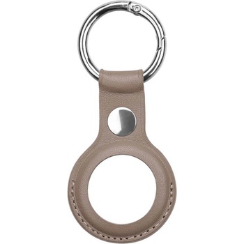 PU Leather Стилен ключодържател от изкуствена кожа за Apple AirTag - PU Leather Keyring Keychain Case (кафяв)
