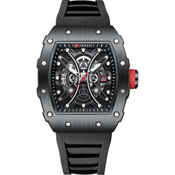Curren Мъжки часовник Curren Enigma, Силиконова каишка, Черен (CURREN-8438-BLACK)