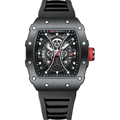 Curren Мъжки часовник Curren Enigma, Силиконова каишка, Черен (CURREN-8438-BLACK)