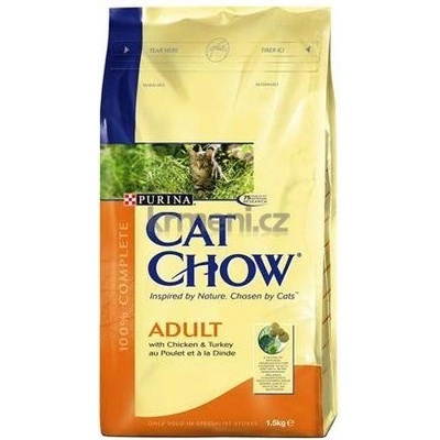 Cat Chow Adult kuře & krůtí 15 kg