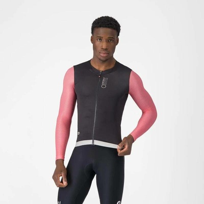 Castelli CORRETTO LS černá/Giro růžová/stříbrná měsíční