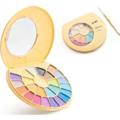 HIMI akvarelové barvy Semi-Moist 24 Colours in Pans (Yellow Case, Metallic Edition)