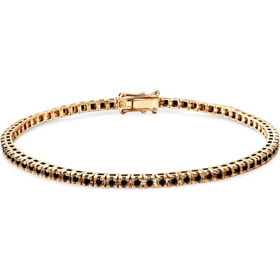 SAVICKI Тенис гривна Luminy 2, 3 мм: злато, черни диаманти