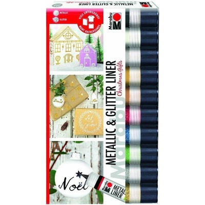 Marabu Metallic & Glitter Liner Set "Vánoční dárky – Hledejceny.cz